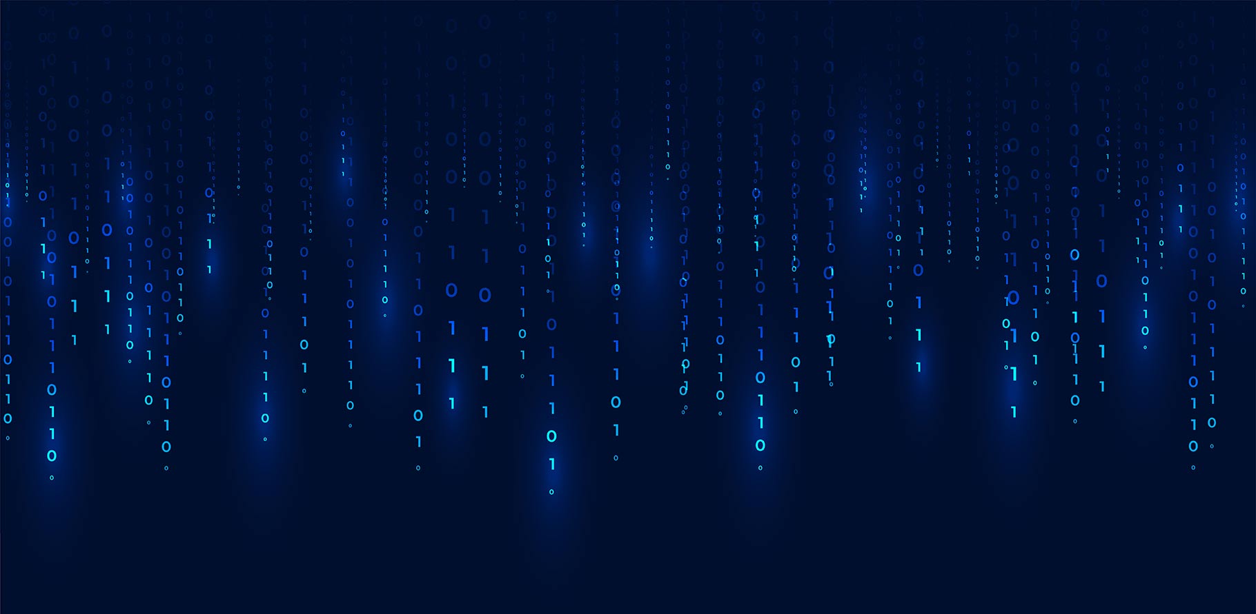 Code vor blauem Hintergrund